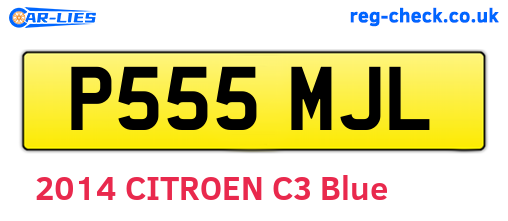 P555MJL are the vehicle registration plates.