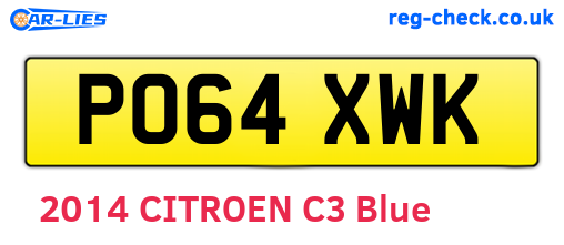 PO64XWK are the vehicle registration plates.