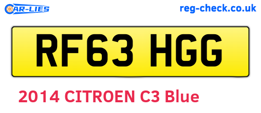 RF63HGG are the vehicle registration plates.