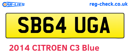 SB64UGA are the vehicle registration plates.