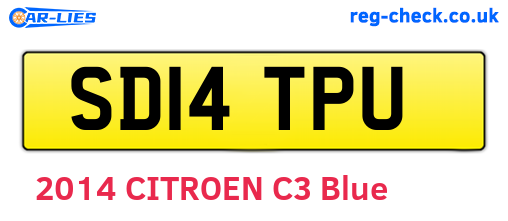 SD14TPU are the vehicle registration plates.