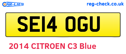 SE14OGU are the vehicle registration plates.
