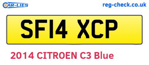 SF14XCP are the vehicle registration plates.