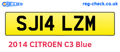 SJ14LZM are the vehicle registration plates.