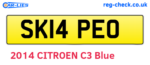 SK14PEO are the vehicle registration plates.
