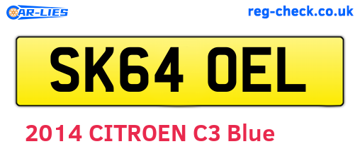 SK64OEL are the vehicle registration plates.