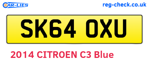 SK64OXU are the vehicle registration plates.