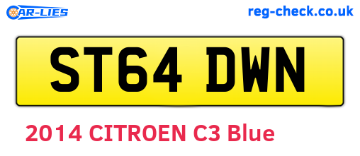 ST64DWN are the vehicle registration plates.