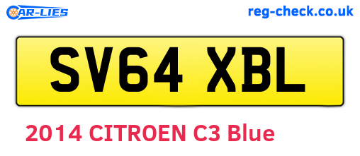 SV64XBL are the vehicle registration plates.