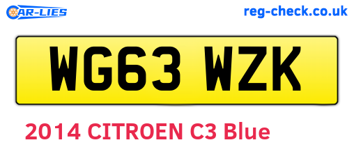 WG63WZK are the vehicle registration plates.