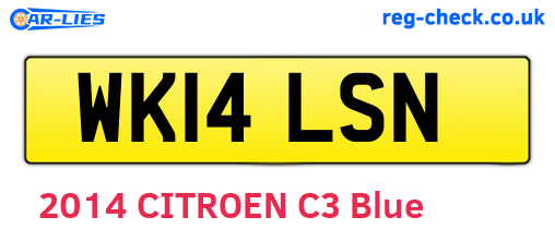 WK14LSN are the vehicle registration plates.