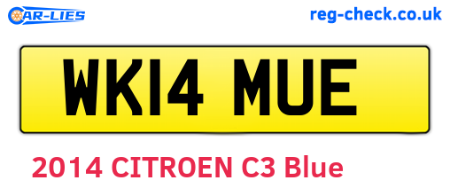 WK14MUE are the vehicle registration plates.