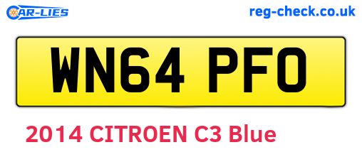 WN64PFO are the vehicle registration plates.
