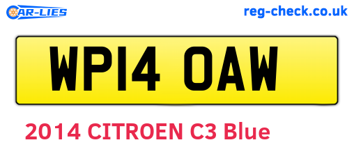 WP14OAW are the vehicle registration plates.