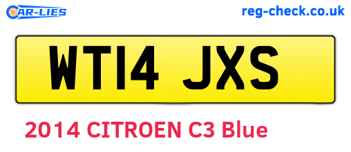 WT14JXS are the vehicle registration plates.