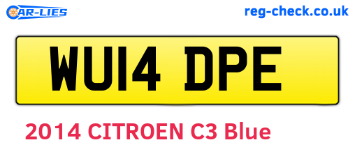 WU14DPE are the vehicle registration plates.
