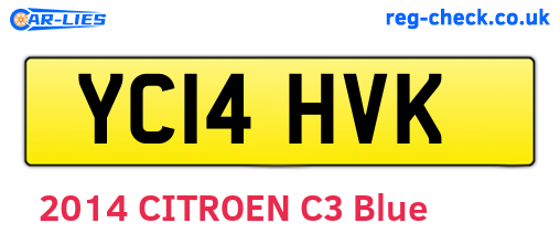 YC14HVK are the vehicle registration plates.