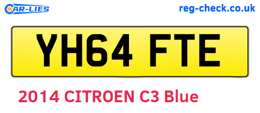 YH64FTE are the vehicle registration plates.