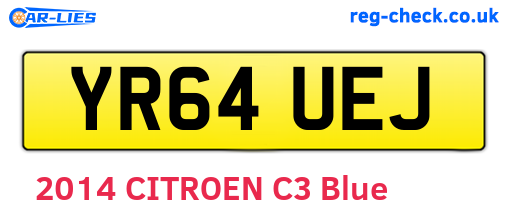 YR64UEJ are the vehicle registration plates.