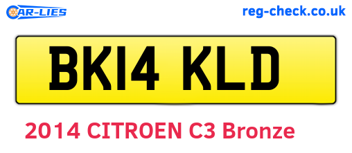 BK14KLD are the vehicle registration plates.