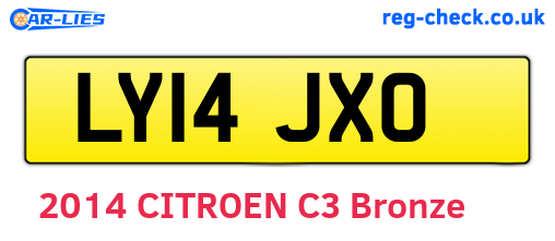 LY14JXO are the vehicle registration plates.