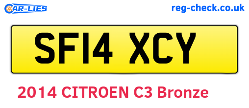 SF14XCY are the vehicle registration plates.