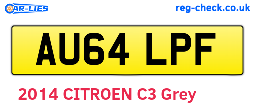 AU64LPF are the vehicle registration plates.