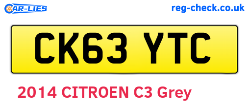 CK63YTC are the vehicle registration plates.