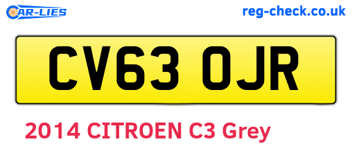 CV63OJR are the vehicle registration plates.