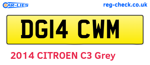 DG14CWM are the vehicle registration plates.