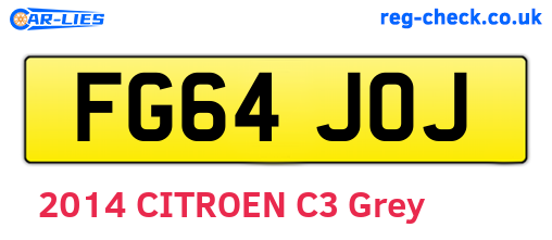 FG64JOJ are the vehicle registration plates.