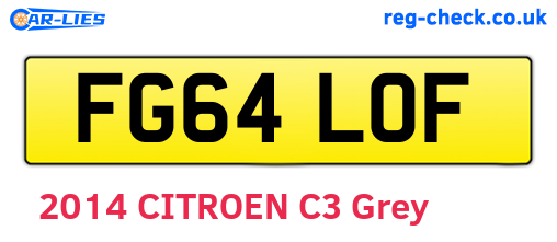 FG64LOF are the vehicle registration plates.