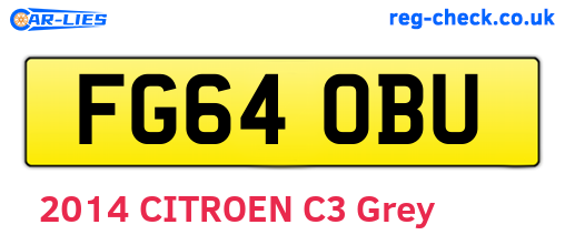 FG64OBU are the vehicle registration plates.