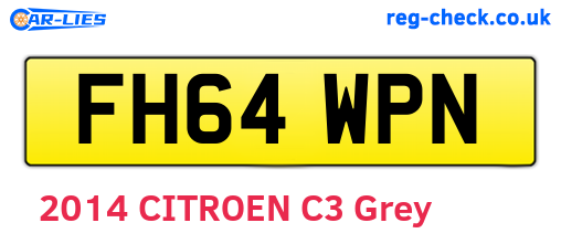 FH64WPN are the vehicle registration plates.