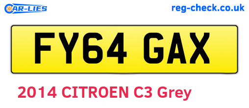 FY64GAX are the vehicle registration plates.