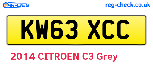 KW63XCC are the vehicle registration plates.