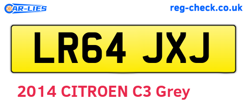 LR64JXJ are the vehicle registration plates.