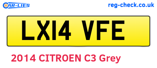 LX14VFE are the vehicle registration plates.