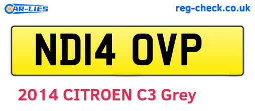 ND14OVP are the vehicle registration plates.