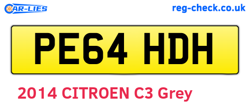 PE64HDH are the vehicle registration plates.