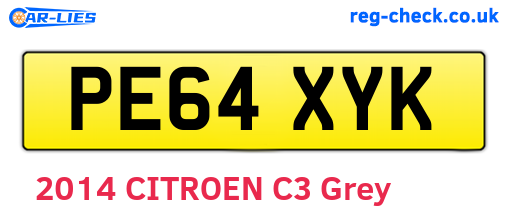 PE64XYK are the vehicle registration plates.