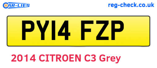 PY14FZP are the vehicle registration plates.