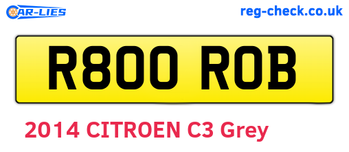 R800ROB are the vehicle registration plates.