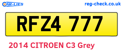 RFZ4777 are the vehicle registration plates.