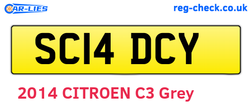SC14DCY are the vehicle registration plates.