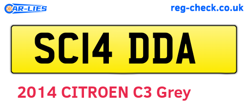 SC14DDA are the vehicle registration plates.