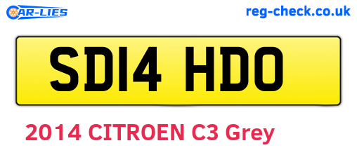 SD14HDO are the vehicle registration plates.