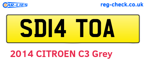 SD14TOA are the vehicle registration plates.