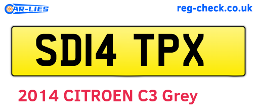 SD14TPX are the vehicle registration plates.