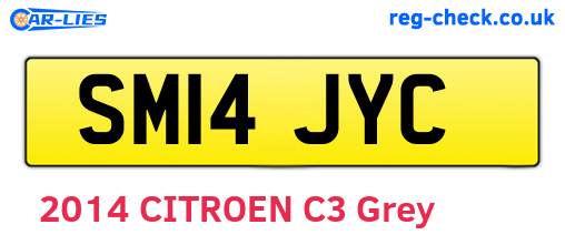 SM14JYC are the vehicle registration plates.